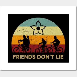 Retro Sunset - Stranger Things Friends Don't Lie Posters and Art